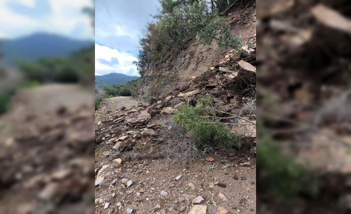 Davutlar Manastır yolu heyelan nedeniyle kapandı