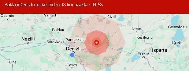 Denizli’de 3.9 şiddetinde deprem meydana geldi