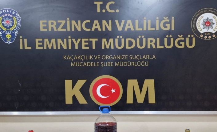 Erzincan’da sahte alkol operasyonu