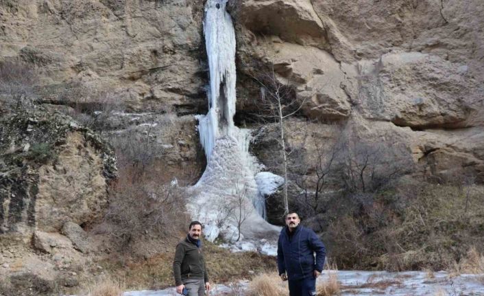 Erzurum’da şelaleler buz tuttu