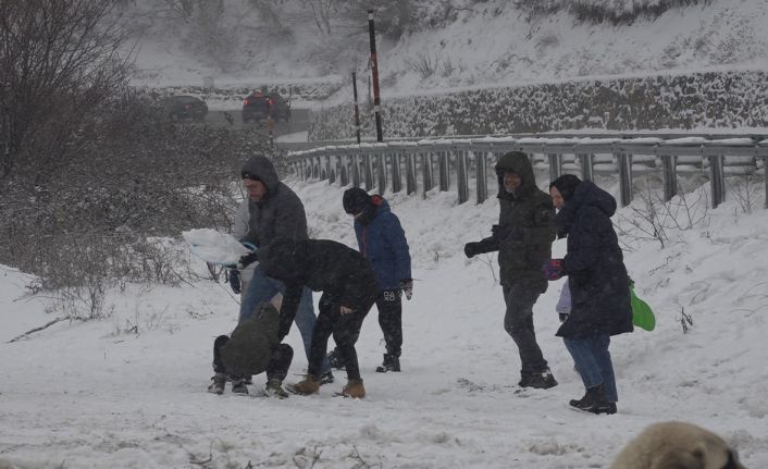 Kırklareli’nde vatandaşlar karın tadını çıkardı