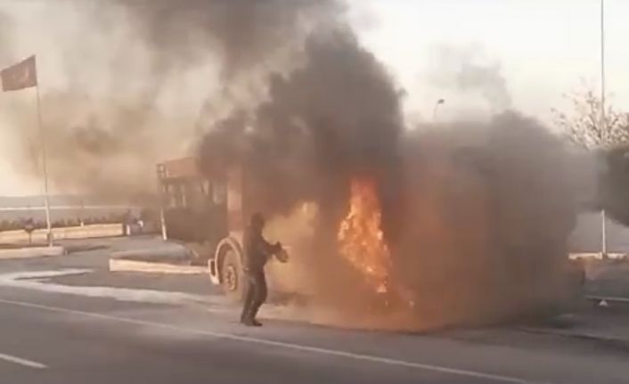 Konya’da süt tankeri alevler içinde kaldı