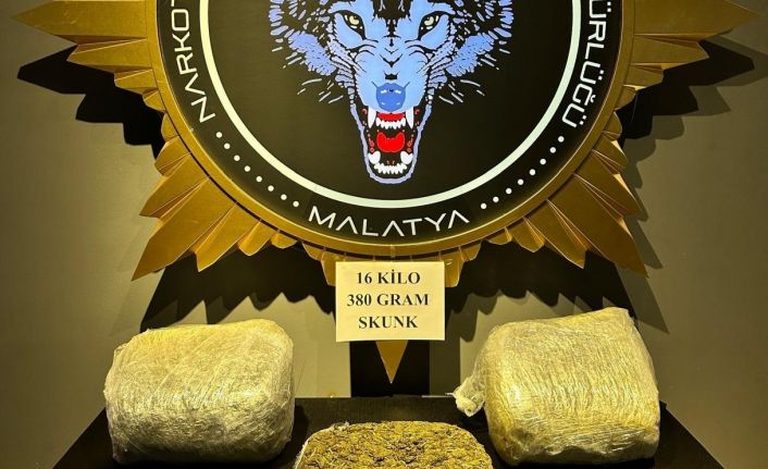 Malatya’da 16 kilo skunk ele geçirildi: 3 şahıs tutuklandı