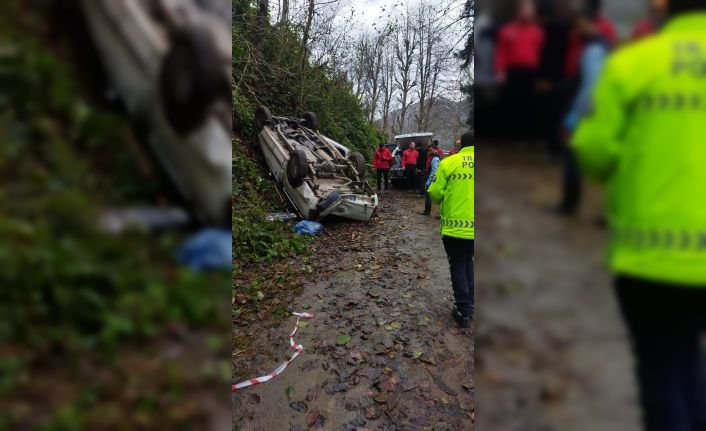 Rize’de uçuruma yuvarlanan aracın sürücüsü hayatını kaybetti