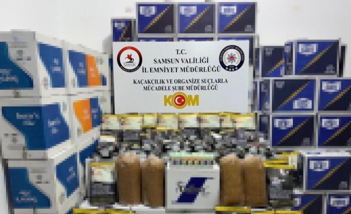 Samsun’da 1 milyon 290 bin adet kaçak makaron ele geçirildi