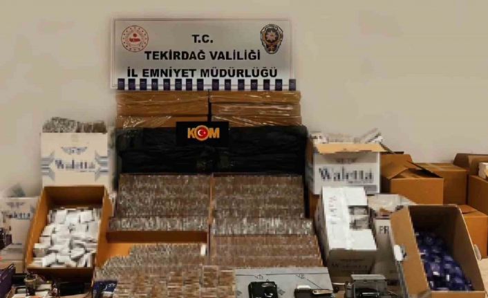 Tekirdağ’da kaçak makaron operasyonu: 235 bin makaron ele geçirildi