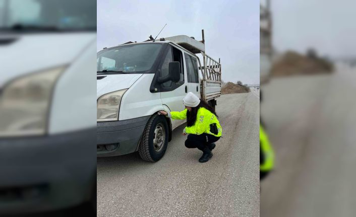 Ticari araçlara kış lastiği denetimi başladı