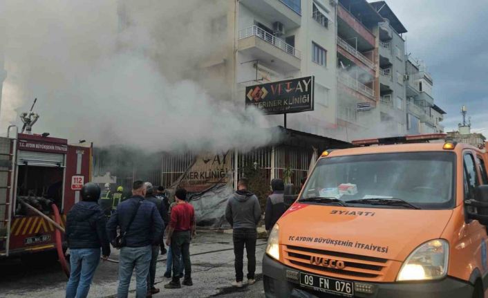 Veteriner kliniği alevlere teslim oldu