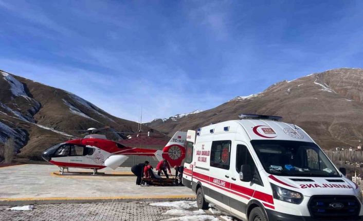 Bahçesaray’da hamile kadın, ambulans helikopterle Van’a sevk edildi