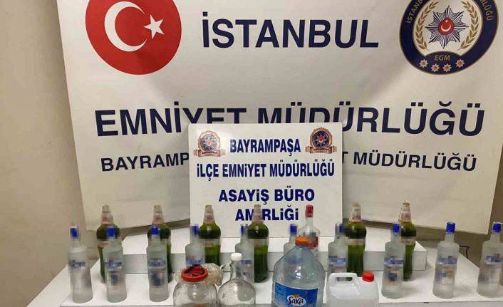 Bayrampaşa’da sahte içki imalathanesine baskın: 1 gözaltı