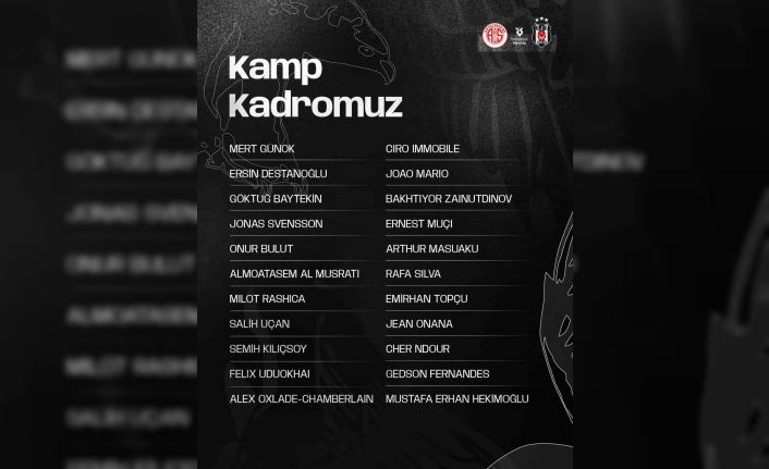 Beşiktaş’ın, Antalyaspor maçı kamp kadrosu belli oldu