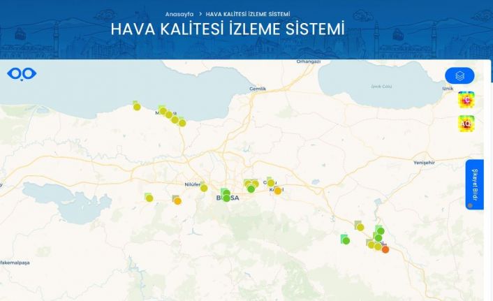 Bursa’nın hava kalitesi anlık takip edilebiliyor