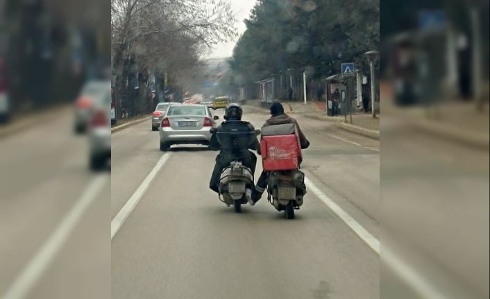 Elazığ’da motokuryenin tehlikeli yolculuğu