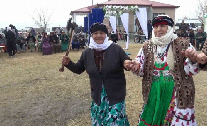 Iğdır’da halay başını kimseye kaptırmayan teyzeden baltalı önlem