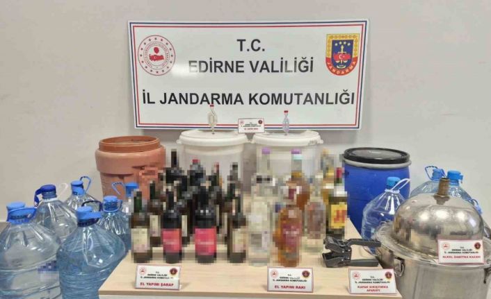 Keşan’da 384 litre sahte içki ele geçirildi
