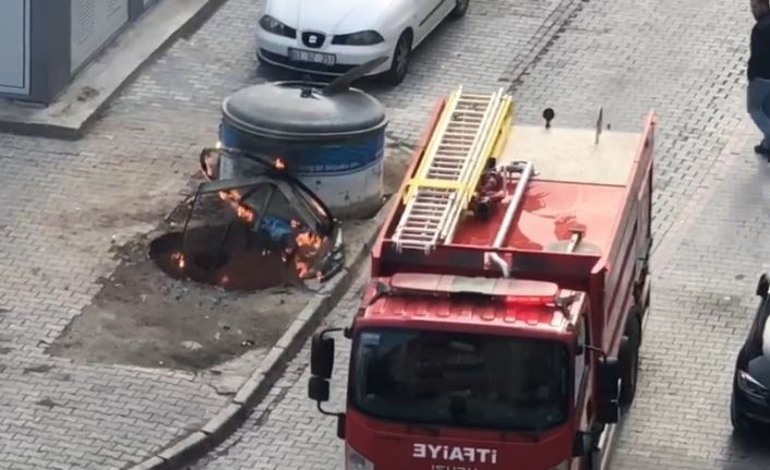 Konya’da çöp konteynerinde yangın