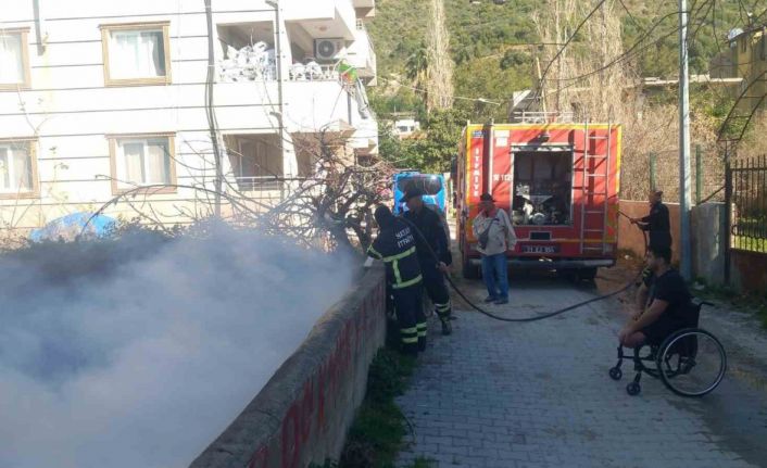 Samandağ’da bahçe yangını