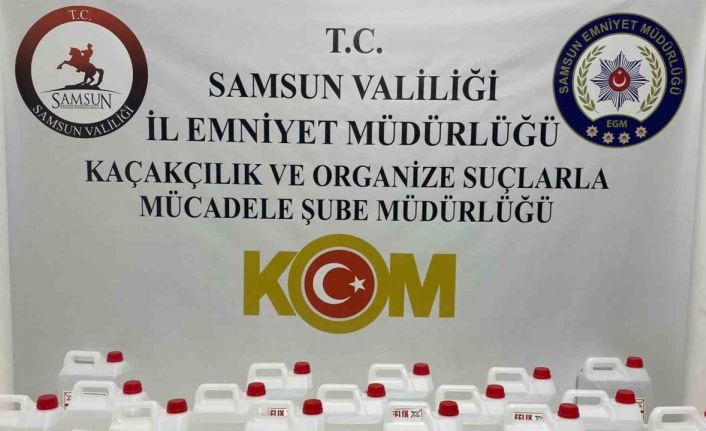 Samsun’da 80 litre kaçak etil alkol ele geçirildi