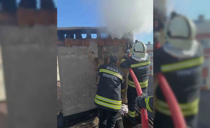 Sivas’ta baca yangını itfaiyenin zamanda müdahalesi ile söndürüldü