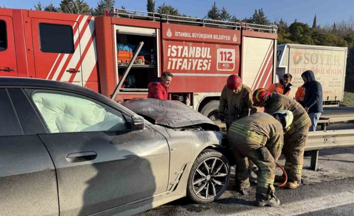 TEM Büyükçekmece’de buzlanma kazası: 1 yaralı