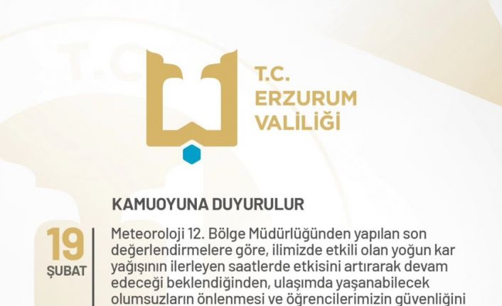 Erzurum’da eğitime 1 gün kar tatili