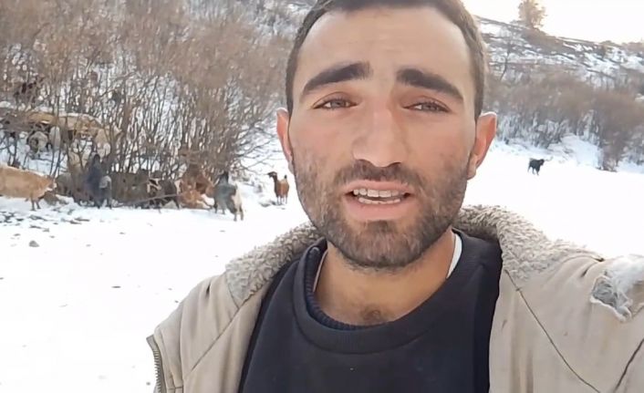 Tokatlı çobanın zorlu kış mesaisi