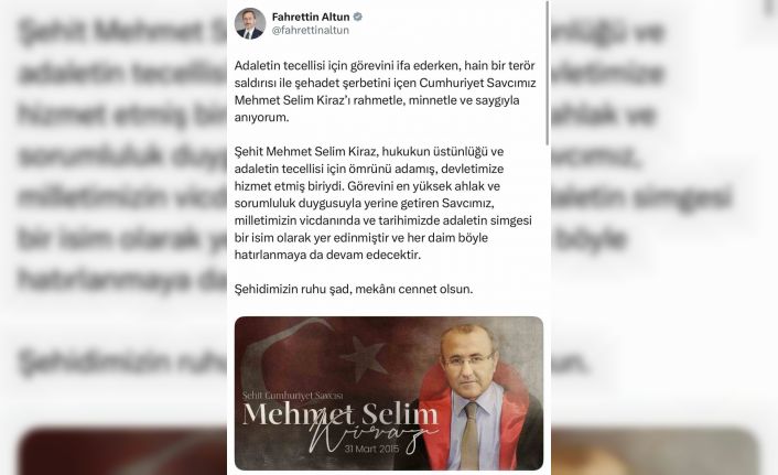 İletişim Başkanı Fahrettin Altun, şehit Savcı Mehmet Selim Kiraz’ı andı