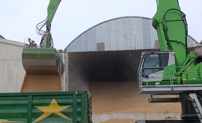 Karasu Limanı’ndaki deponun perde duvarı yıkıldı: Tahıllar yola saçıldı