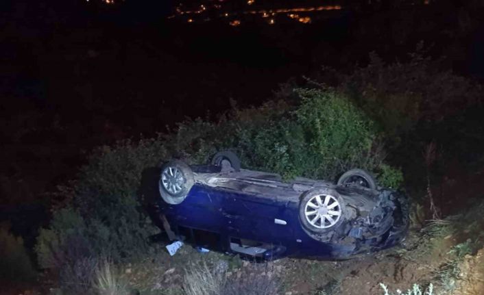 Alanya’da otomobil şarampole yuvarlandı: 1 yaralı
