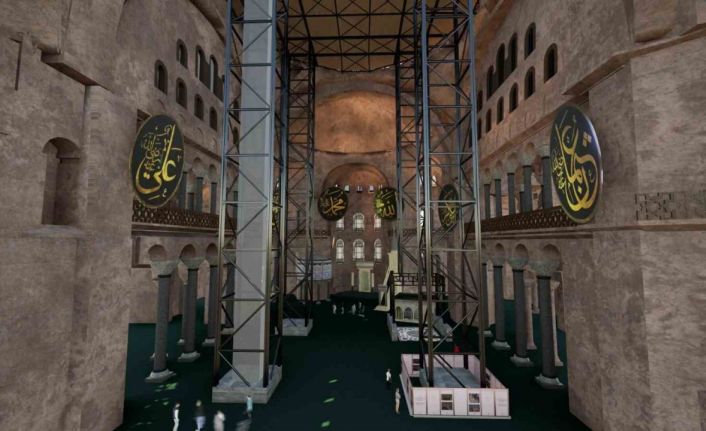 Ayasofya’nın ana kubbesinde tarihi restorasyon
