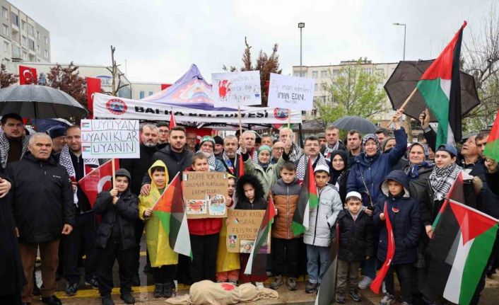 Bafra’da Gazze için miting