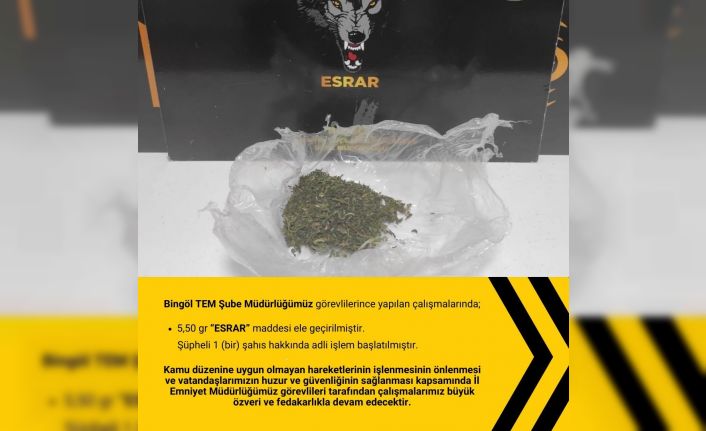 Bingöl’de uyuşturucu operasyonu