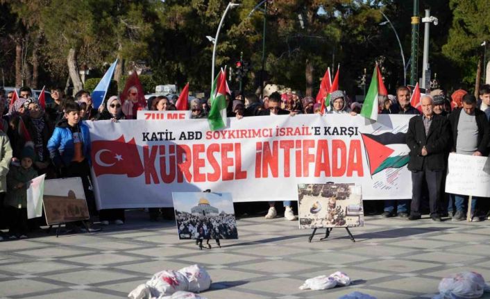 Burdur’da İsrail’in Gazze saldırıları protesto edildi