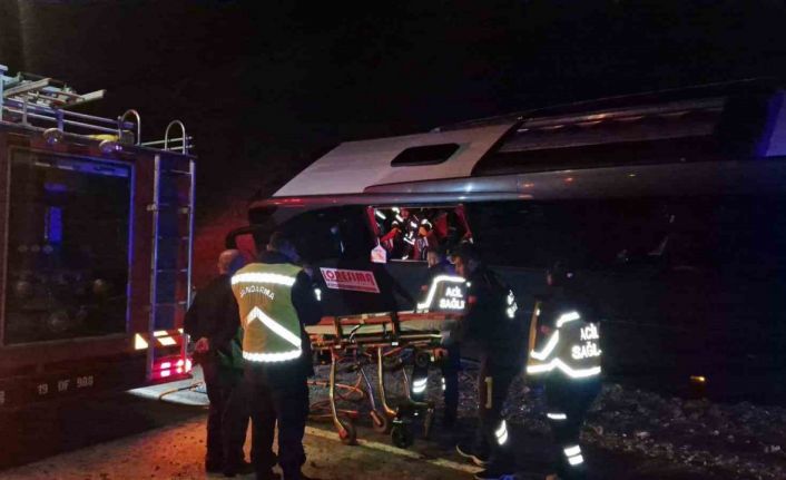 Çorum’da otobüs kazası:  Çok sayıda yaralı var