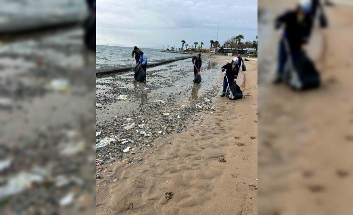 Didim’de sahillerde temizlik çalışması yapıldı