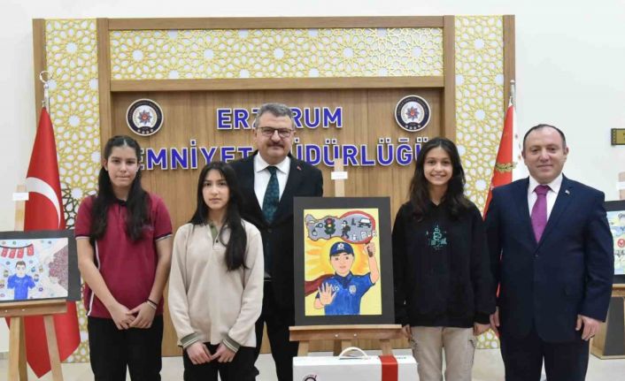 Erzurum’da "Çocuk gözüyle polis" konulu resim yarışması düzenlendi