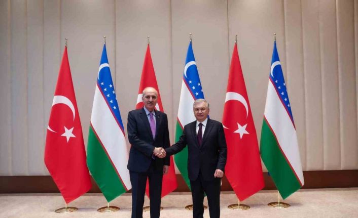 Özbekistan Cumhurbaşkanı Mirziyoyev, TBMM Başkanı Kurtulmuş’u kabul etti