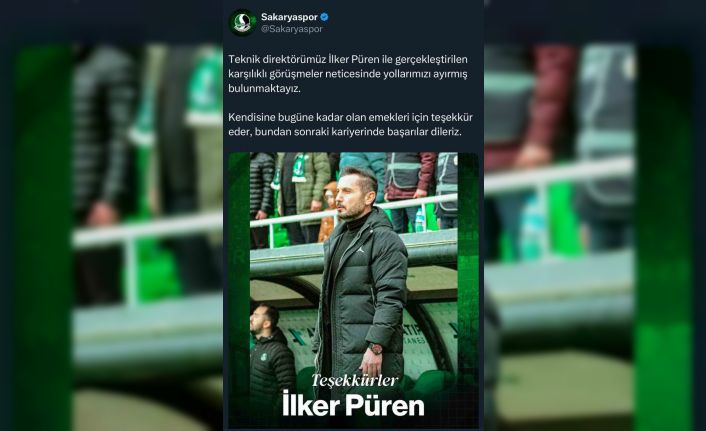 Sakaryasporda Teknik Direktör İlker Püren ile yollar ayrıldı