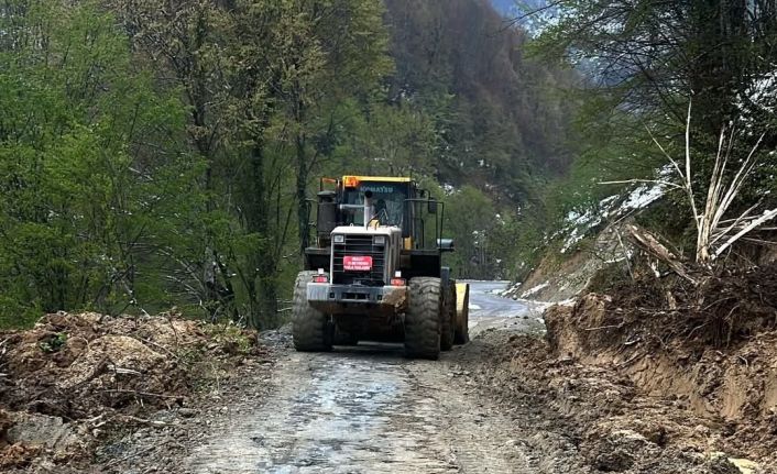 Samandere Şelalesi yolunda heyelan