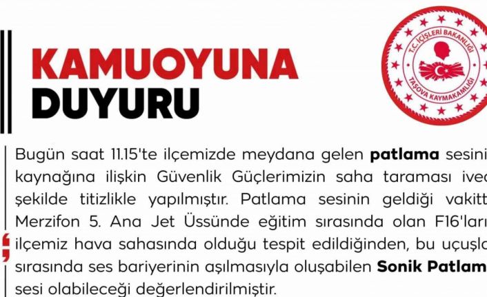 Taşova’da duyulan patlama sesi korkuttu