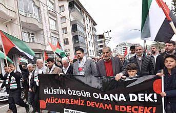 Ahlatta Gazzeye destek yürüyüşü düzenlendi
