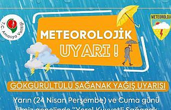 Amasya için kuvvetli yağış uyarısı