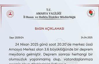 Amasya Valiliğinden deprem sonrası açıklama: quot;Depremde bir olumsuzluk yaşanmamıştırquot;