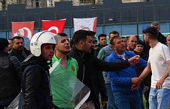 Amatör maçta taraftarlar birbirine girdi, polis güçlükle ayırdı