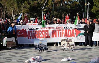 Burdurda İsrailin Gazze saldırıları protesto edildi