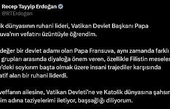 Cumhurbaşkanı Erdoğandan Papa için taziye mesajı