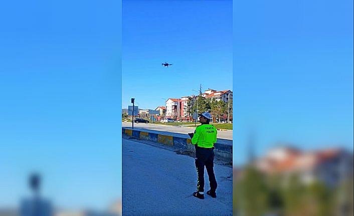 Ispartada dron destekli trafik denetiminde 9 araca ceza