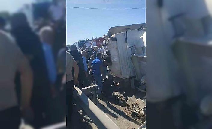 Mardinde akaryakıt tankeri devrildi: 1 ölü, 1 yaralı