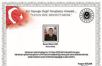 Pençe-Kilit operasyonu bölgesinde 1 asker şehit oldu