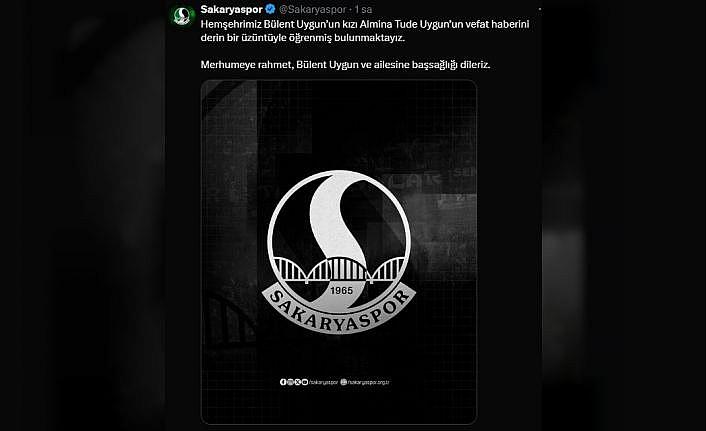 Sakaryaspordan, Almina Tude Uygun için taziye mesajı